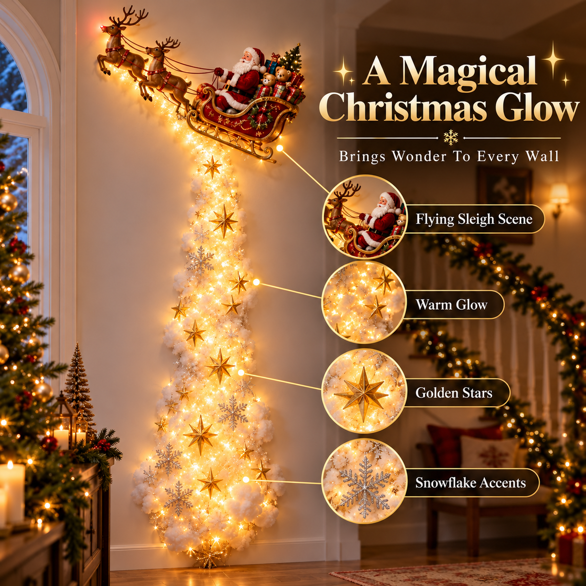 Christmas railing light ornament details