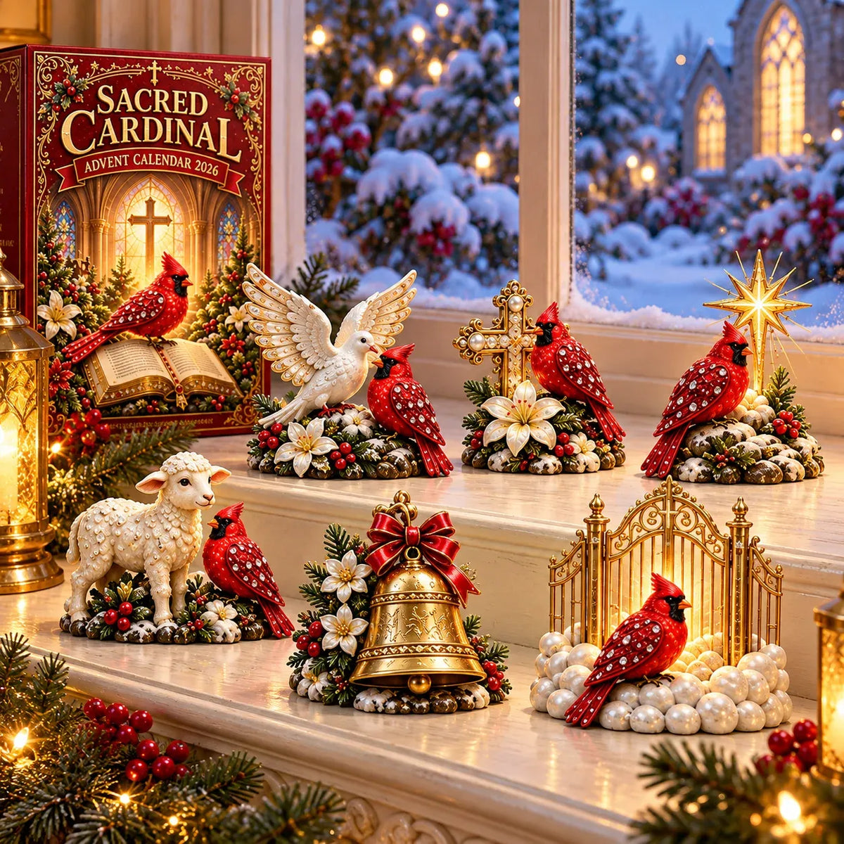 2026 Cardinal Jesus Cross 24-Day Advent Calendar – Faith-Inspired Christmas Countdown with 24 Collectible Miniatures