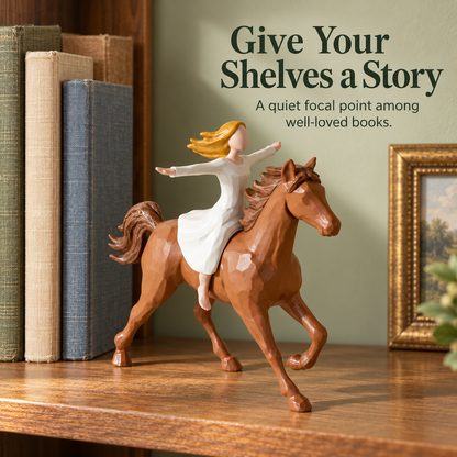 🤎 Forever Free: A Girl and Her Horse Resin Figurine 🐴