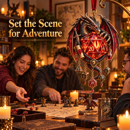 Glow Dragon Hanging Wind Chime for Fantasy Room Styling