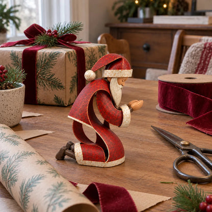 Santa Kneeling Before Jesus Christmas Figurines