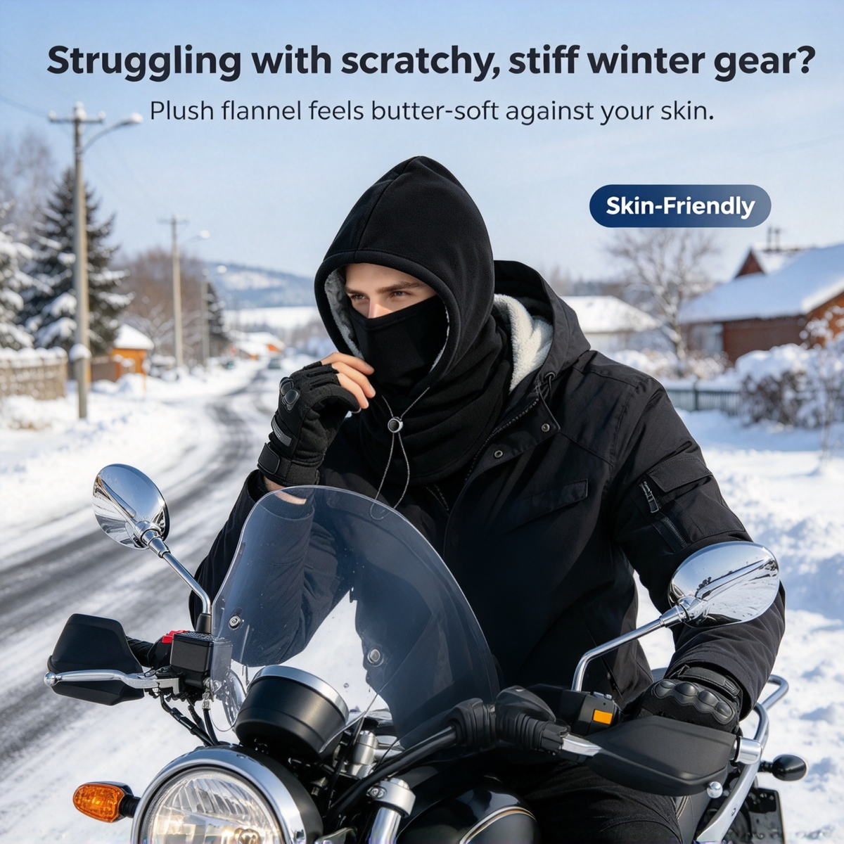 🥶 2-in-1 Winter Face Mask & Warm Hat, Windproof Cold-Weather Protection🎁