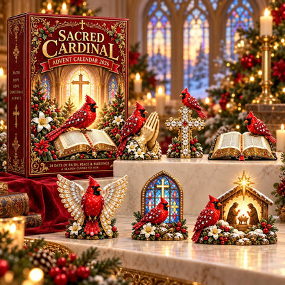 2026 Cardinal Jesus Cross 24-Day Advent Calendar – Faith-Inspired Christmas Countdown with 24 Collectible Miniatures