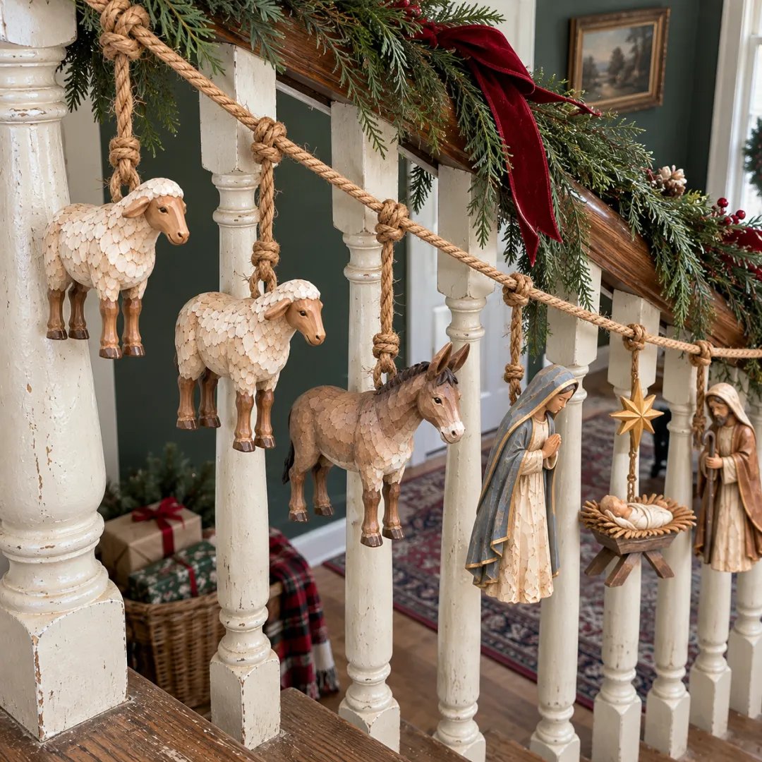 🎄 Bethlehem Blessings™ Wooden Nativity Christmas Garland