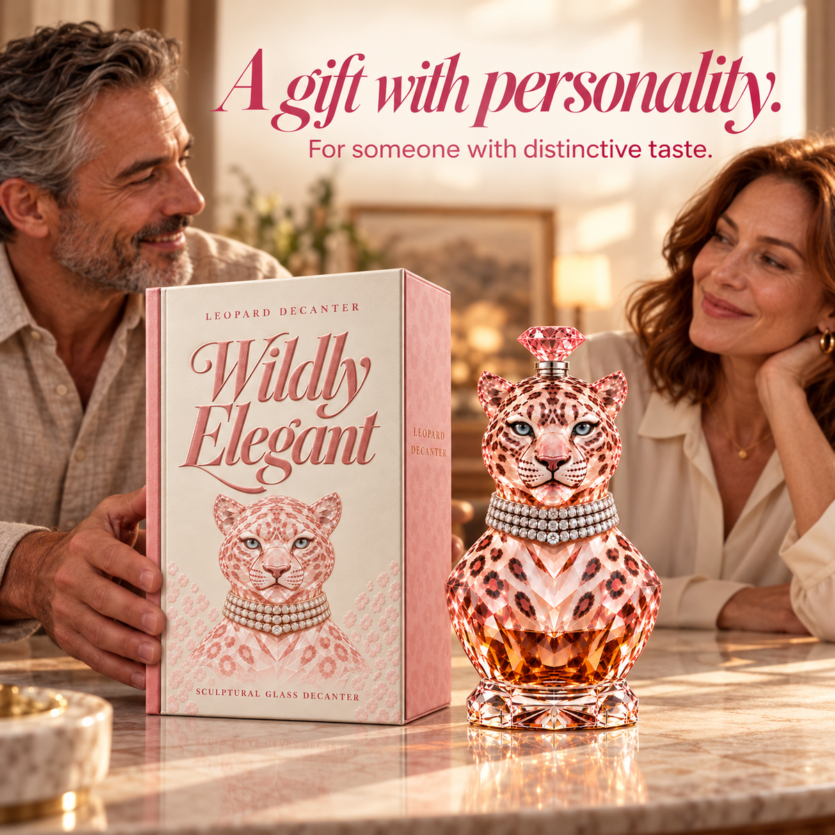 🐆 Wildly Elegant Pink Leopard — Limited Collector’s Edition | Vase, Diffuser & Decanter ✨