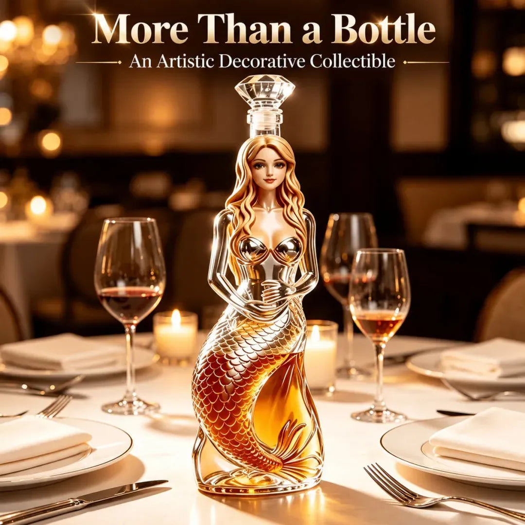 Enchanted Mermaid Glass Whiskey Decanter