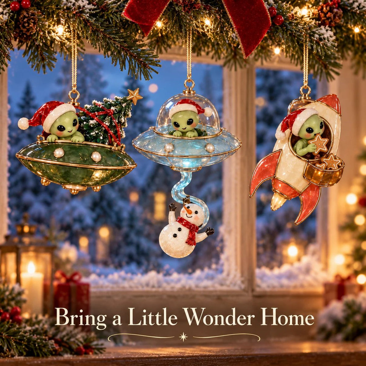 👽🎄 Christmas Alien UFO Ornaments – 6 Cute Cosmic Designs, Unique Christmas Tree Decorations & Holiday Gifts 🚀✨