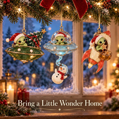 👽🎄 Christmas Alien UFO Ornaments – 6 Cute Cosmic Designs, Unique Christmas Tree Decorations & Holiday Gifts 🚀✨