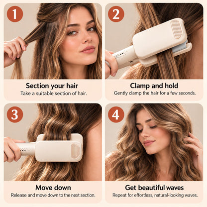 🔥Buy 2 Get 20% OFF🔥⏰32MM Wavy Hair Curler – Big Bouncy Curls, 4 Adjustable Heat Settings & Negative Ion Care – Salon-Quality Styling at Home 💇‍♀️