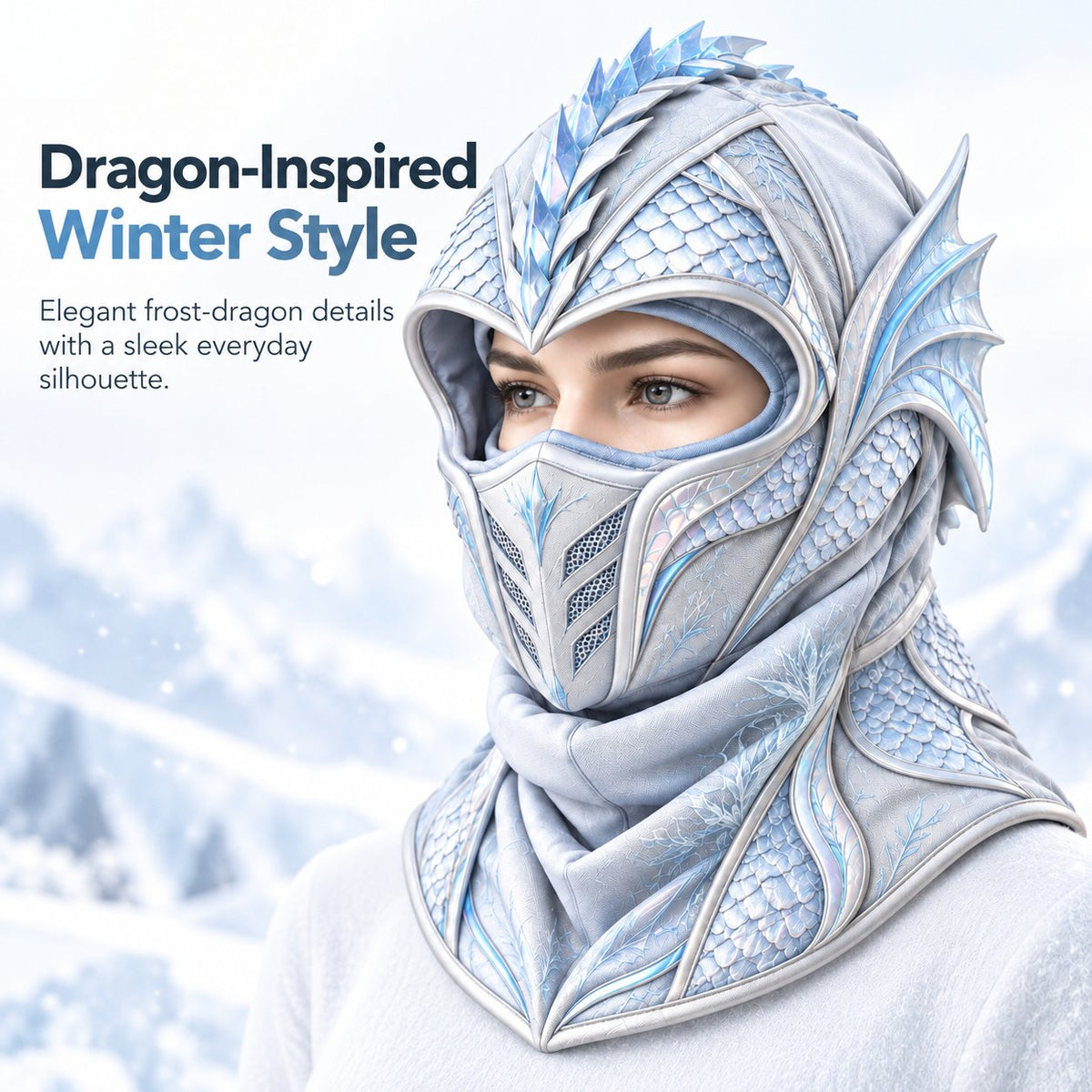 Ice Dragon 3-in-1 Winter Hood & Face Cover