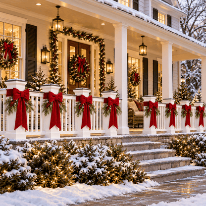 Christmas Porch Bow Decorations