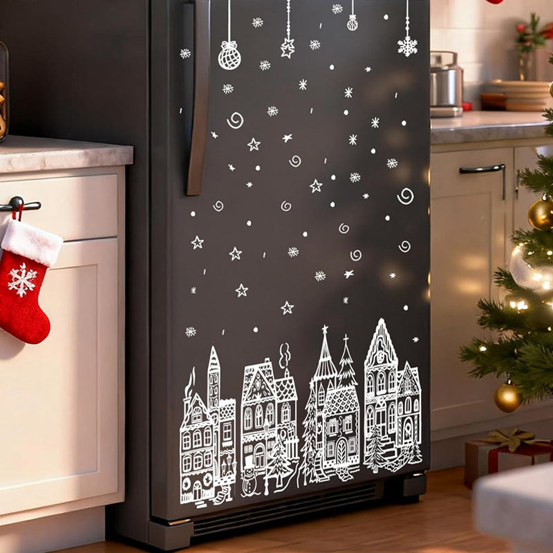 🎄 Snowy Christmas Village Window Decorations ❄️