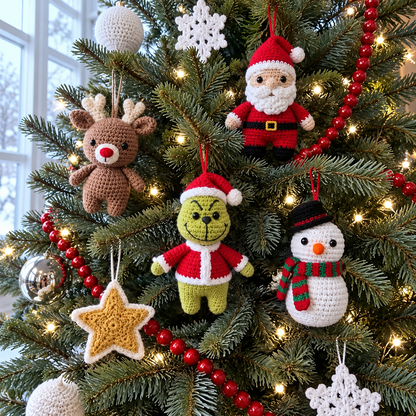 🎄 24-Day Crochet Christmas Advent Calendar – 24 Surprise DIY Ornament Kits to Make & Hang 🧶