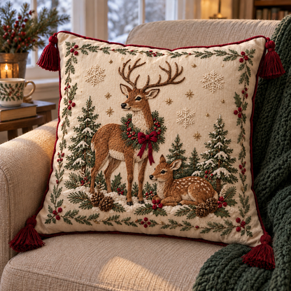 Vintage Christmas Embroidered Throw Pillows 🎄