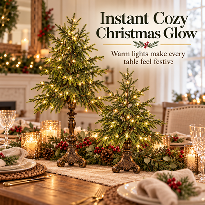 Vintage Lighted Tabletop Christmas Trees