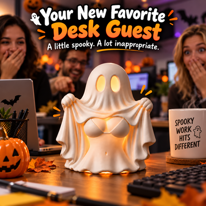 Cheeky Ghost Halloween Tabletop Decor – Funny Light-Up Figurine