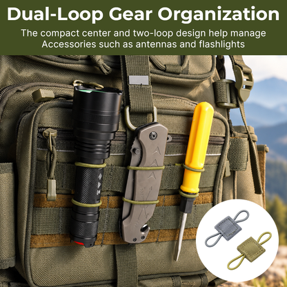 Tactical Dual-Loop Gear Retainer Clips – Lightweight Multi-Purpose Accessory Holder for Backpacks