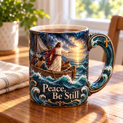 Peace, Be Still – Jesus Calms the Storm Heat-Reveal Mug | A Gift of Faith & Comfort