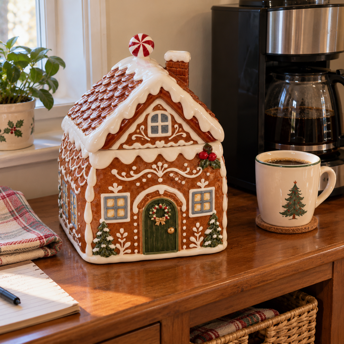 Gingerbread Cottage Christmas Treat Jar🎄