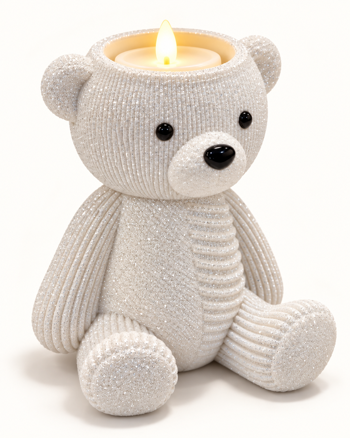 Cozy Polar Bear Candle Holder – Sparkling Winter Home Decor & Christmas Gift