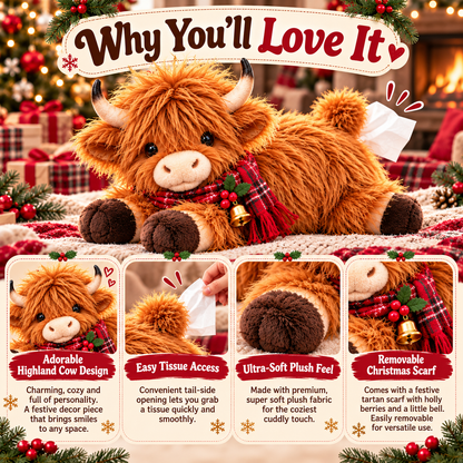 Fluffy Highland Cow Tissue Box Holder