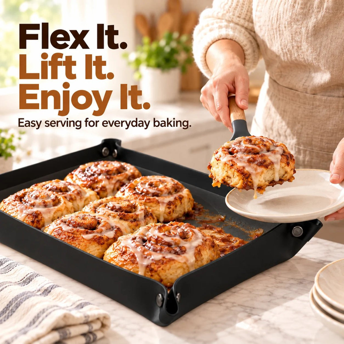 Foldable Silicone Baking Tray – Bake, Release & Store with Ease