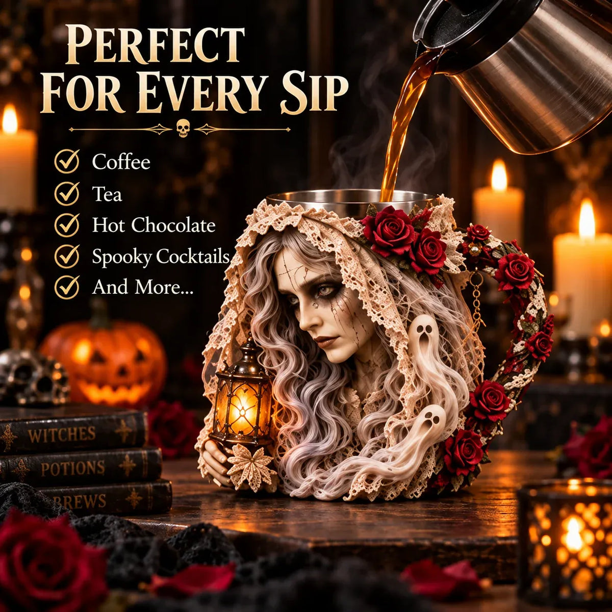 3D Halloween Character Mug Collection | 4 Sculpted Spooky Designs for Coffee, Décor & Collectors 👻