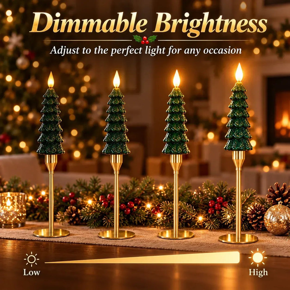 Remote Control Christmas Tree LED Candles – Flameless Flickering Holiday Decor
