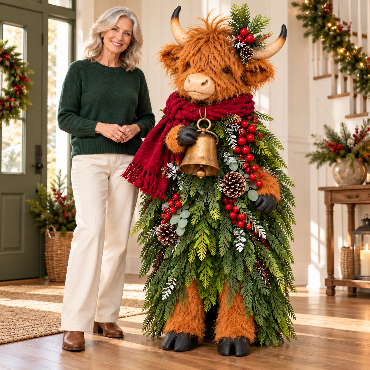 Highland Cow Christmas Greeter – A Charming Holiday Welcome