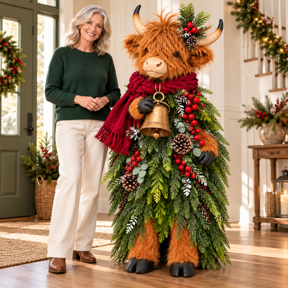 Highland Cow Christmas Greeter – A Charming Holiday Welcome