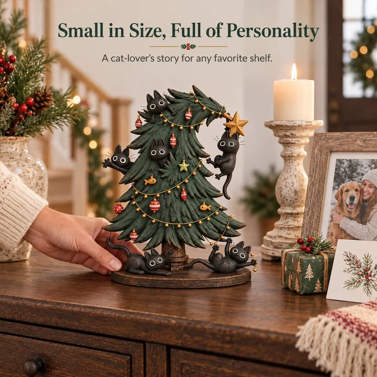 🎄 Cute Black Cat Christmas Tree Decor