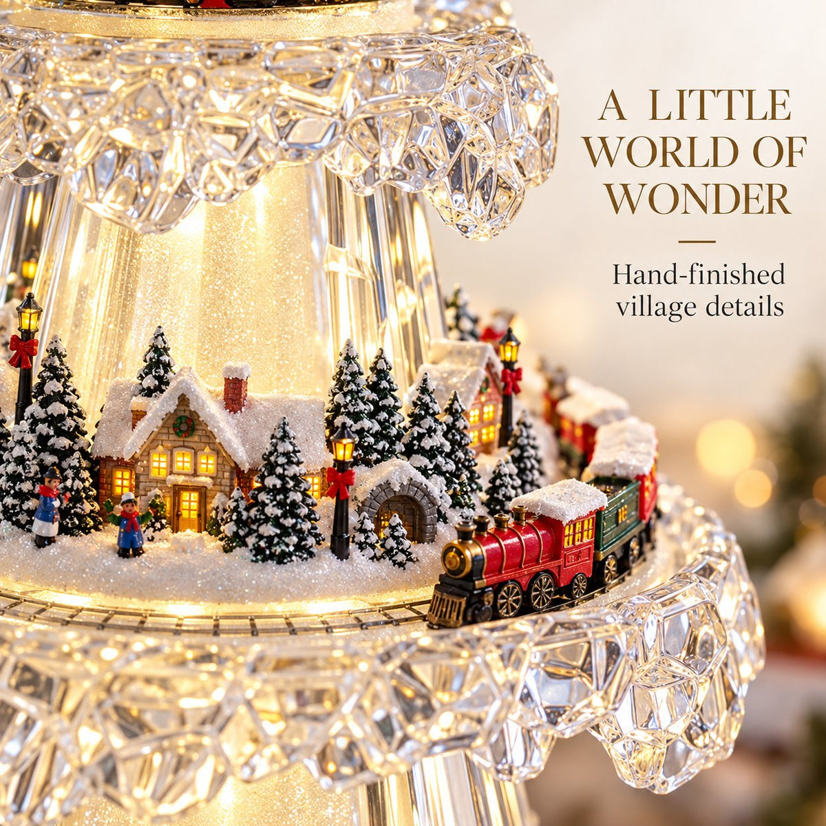 🎶Gold Three-Tier Christmas Village