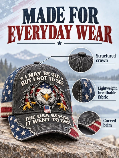 🦅🇺🇸 American Bald Eagle Embroidered Vintage Baseball Cap