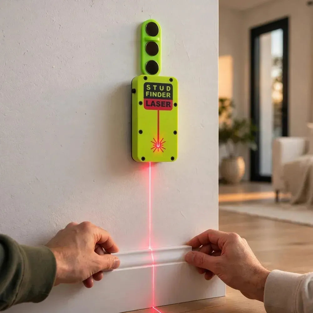 Magnetic Stud Finder with Laser Guide – Wall Stud Locator for Baseboards, Shelves & Picture Frames