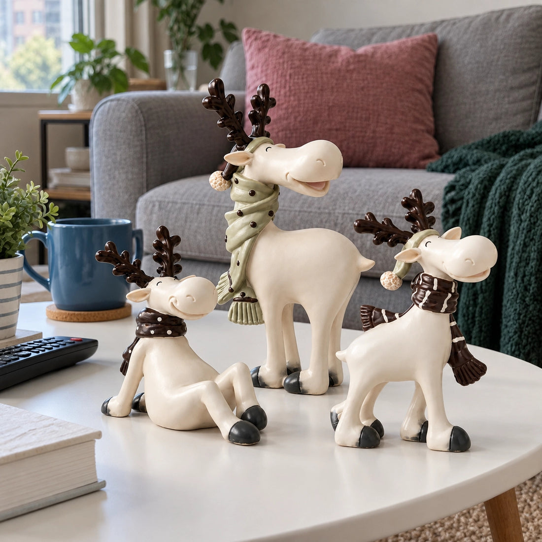 A Happy Little Reindeer Family