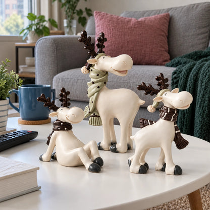 3-Piece Christmas Reindeer Figurine Set