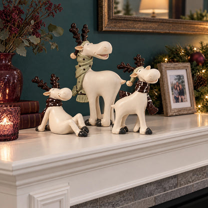 3-Piece Christmas Reindeer Figurine Set