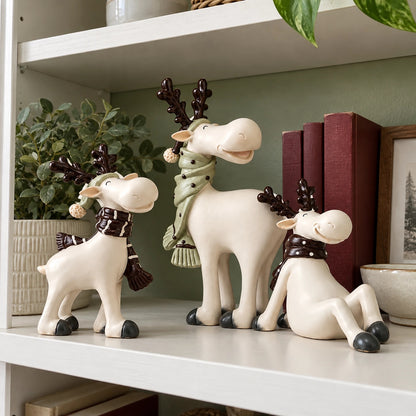 3-Piece Christmas Reindeer Figurine Set