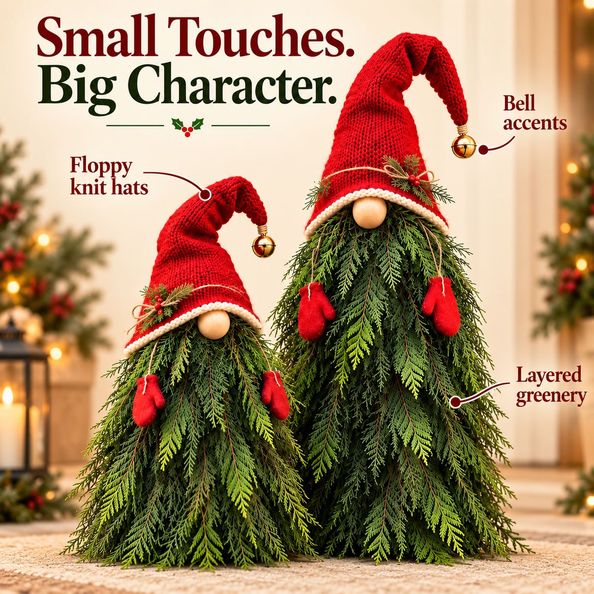 🎄 2-Piece Whimsical Christmas Gnome Porch Decor Set 🎁