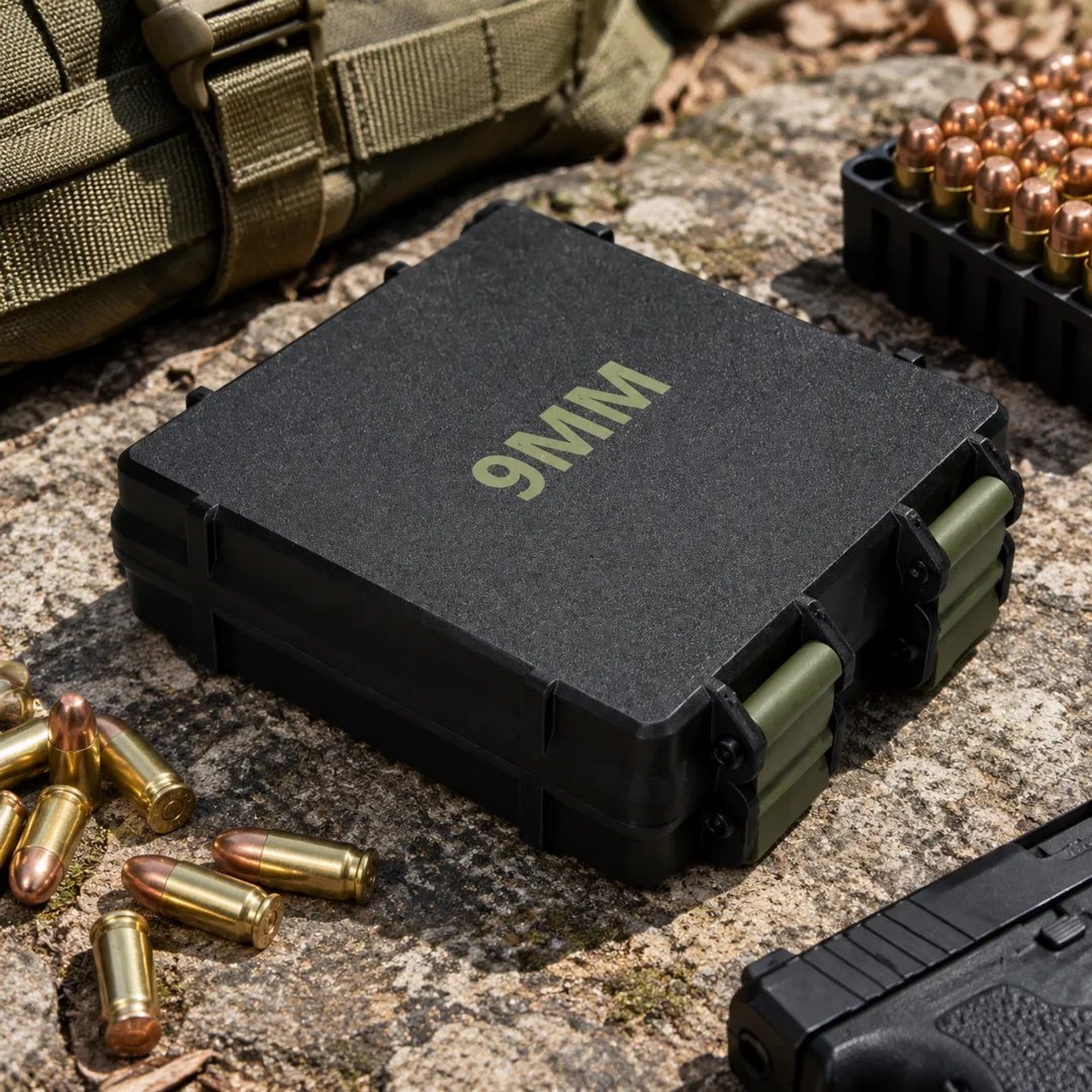 🎯100 Round Ammo Storage Box | Waterproof Hard Shell Ammunition Organizer Case