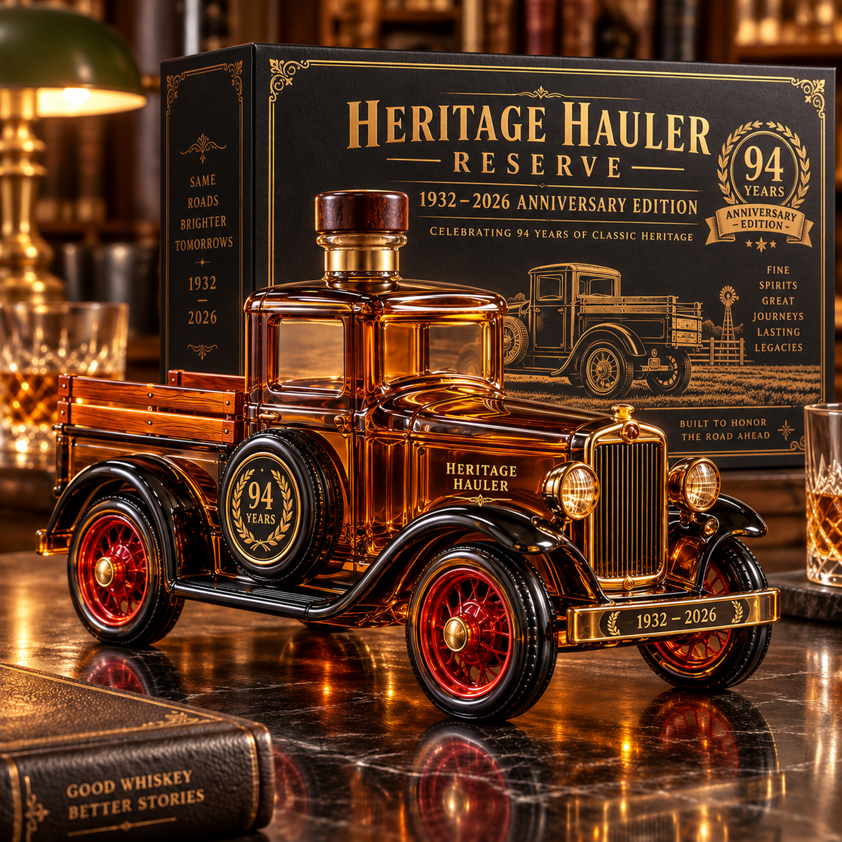 🚚 Heritage Hauler Reserve – 94th Anniversary Vintage Truck Whiskey Decanter (1932–2026) | Collector's Edition Gift