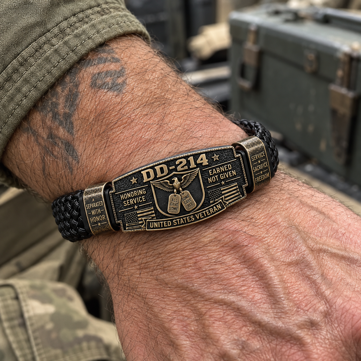 100% Handmade DD-214 Veteran Honor Bracelet(𝐂𝐡𝐚𝐝 𝐒𝐦𝐢𝐭𝐡 𝐇𝐚𝐧𝐝𝐦𝐚𝐝𝐞®)