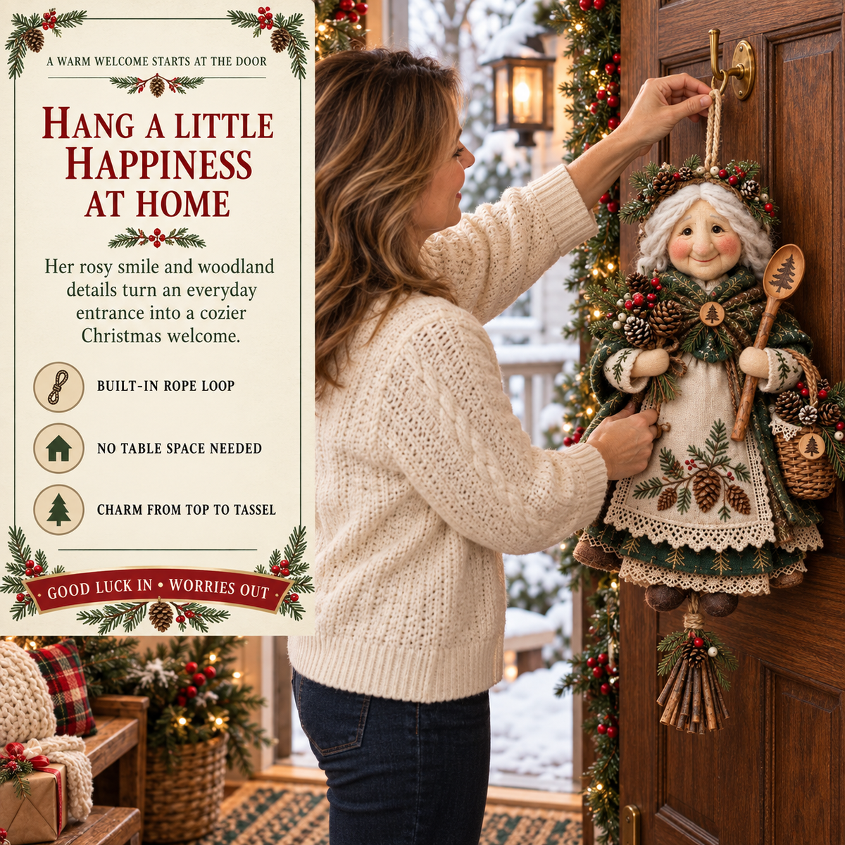 Cozy Country Christmas Doll Decorations