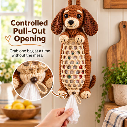 🐶 Cozy Dachshund Crochet Hanging Organizer