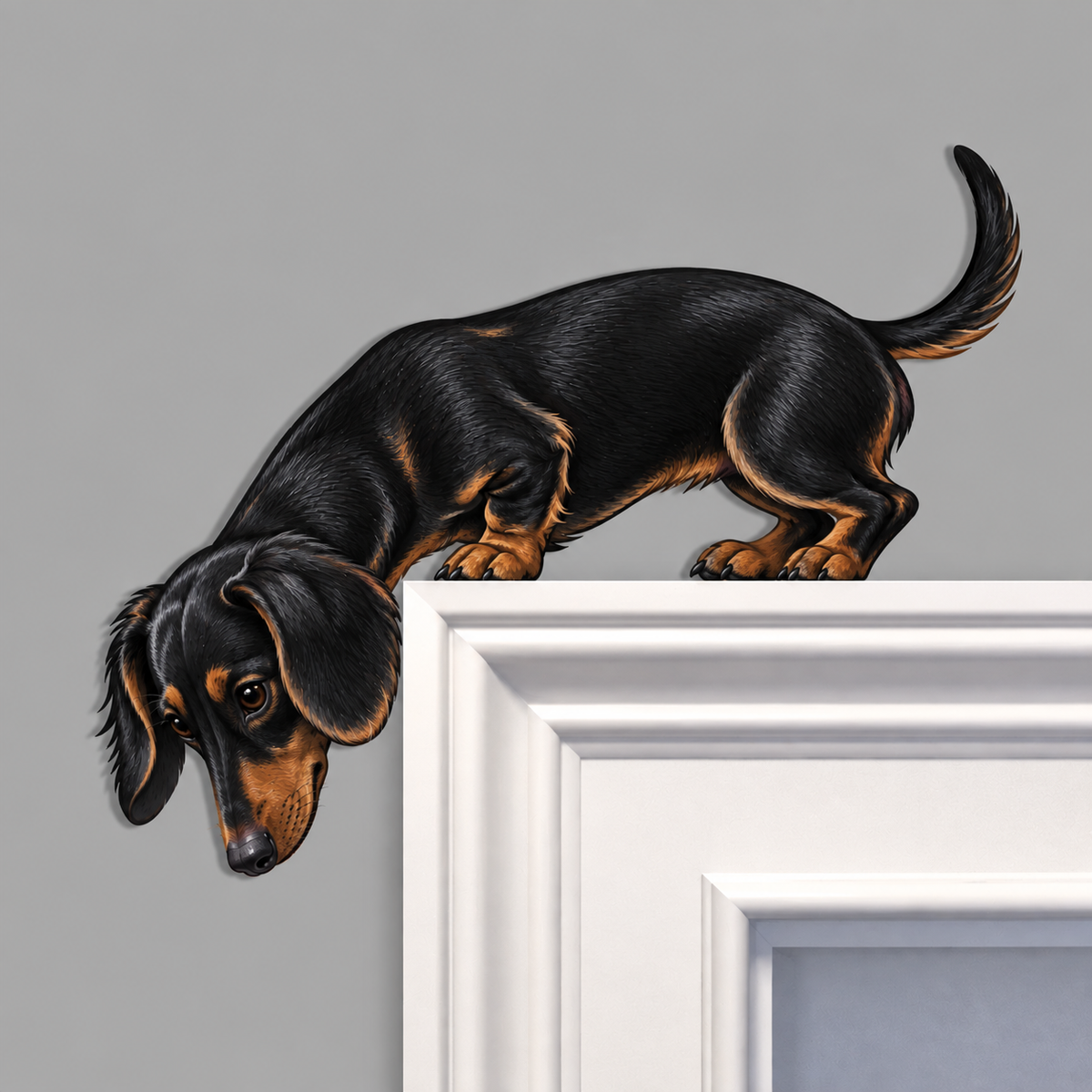 🐶🚪 Curious Pup Door Frame Accent – Playful Peeking Dog Decor for Pet Lovers