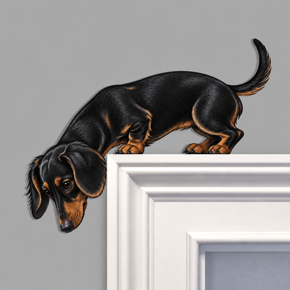 🐶🚪 Curious Pup Door Frame Accent – Playful Peeking Dog Decor for Pet Lovers