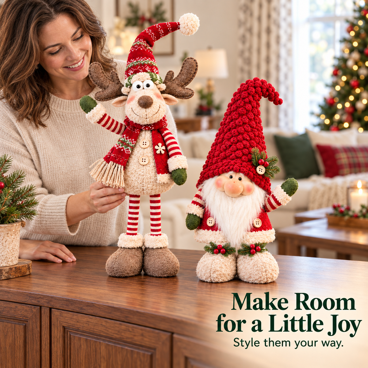 🎄 Forest-Themed Christmas Gnomes and Reindeer