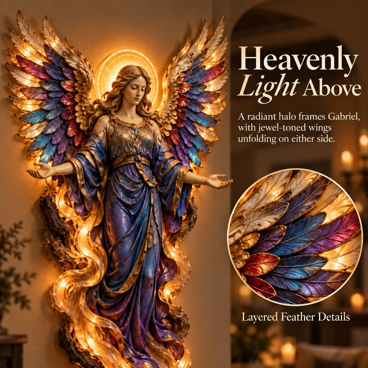 ✝️ Heavenly Radiance™ Lighted Angel Wall Sculpture ✨