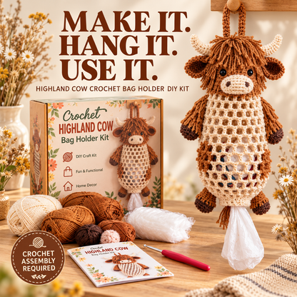 Crochet Animal Bag Holder DIY Kit – Cute & Functional Hanging Storage Craft Kit