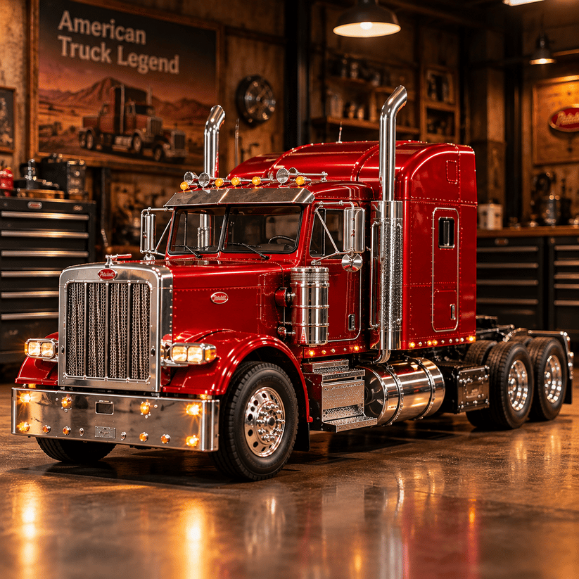 🔥LAST DAY 49%🚛 Candy Apple Red American Truck Model Kit – Build Your Own Classic Semi Truck